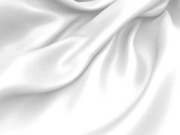白い生地の質感の背景 豪華な布の背景 3Dレンダリング図 — ストック写真