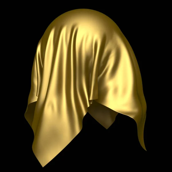 Sfera Coperta Tenda Oro Tessuto Lusso Con Sorpresa Nascosta Illustrazione — Foto Stock