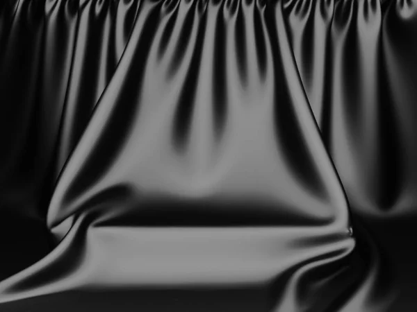Чёрная Трибуна Тёмном Фоне Реалистичная Темная Платформа Рендеринг — стоковое фото