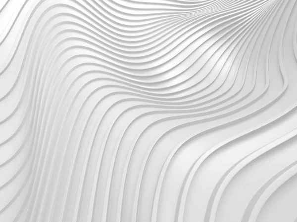 Fondo Ondulado Líquido Abstracto Blanco Ilustración Renderizado — Foto de Stock