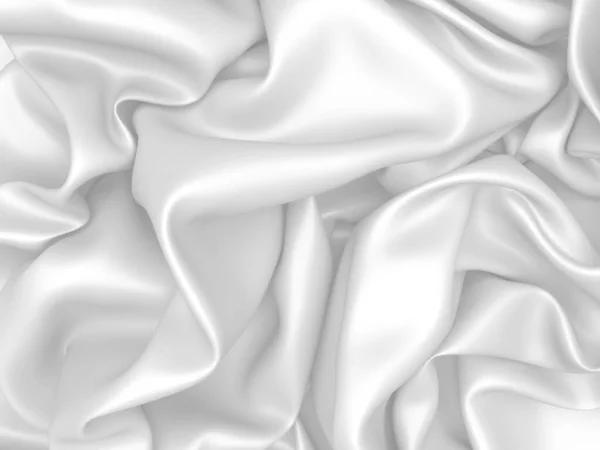 Тло Текстури Білої Тканини Розкішний Тканинний Фон Ілюстрація Рендеринга — стокове фото