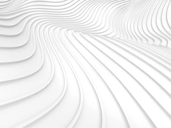 Fondo Ondulado Líquido Abstracto Blanco Ilustración Renderizado — Foto de Stock