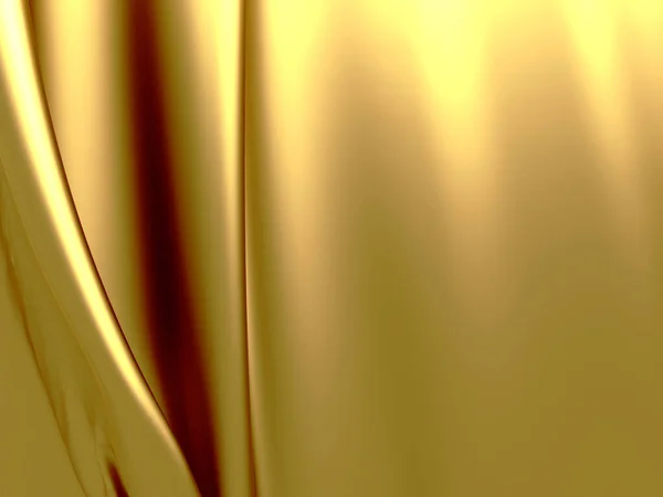 Altın Kumaş Ipekten Arka Plan Sarı Saten Dalgalı Doku Resimleme — Stok fotoğraf