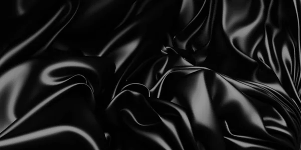 Abstrakt Bakgrund Lyx Tyg Vågor Mörkt Vågigt Mjukt Rynkigt Tyg — Stockfoto