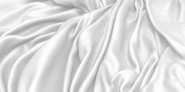 Weißer Stoff Textur Hintergrund Luxus Stoff Hintergrund Darstellung — Stockfoto