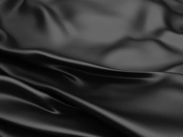 抽象的な背景豪華な布の波 濃い波状の柔らかいしわのある生地 3Dレンダリング図 — ストック写真