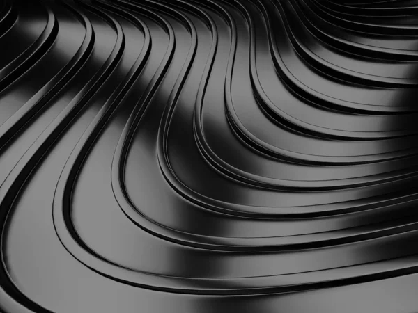 Metallic Abstract Wavy Liquid Background Render Illustration — Stock Photo, Image