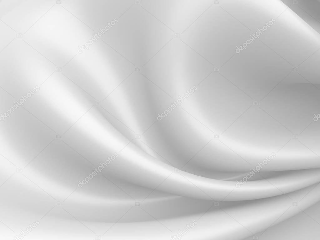 White fabric texture background. Luxury cloth background. 3d render illustration