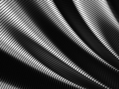 Metalik, soyut, dalgalı sıvı arka plan. 3d resimleme