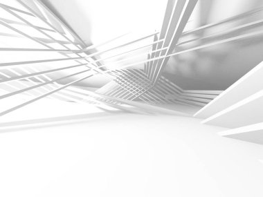 Beyaz Modern Arkaplan. Soyut Bina Konsepti. 3d Hazırlama