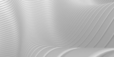 Beyaz soyut sıvı dalgalı arka plan. 3d resimleme