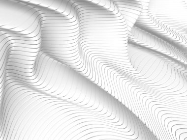 Beyaz soyut sıvı dalgalı arka plan. 3d resimleme
