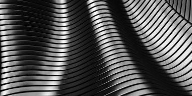 Metalik, soyut, dalgalı sıvı arka plan. 3d resimleme