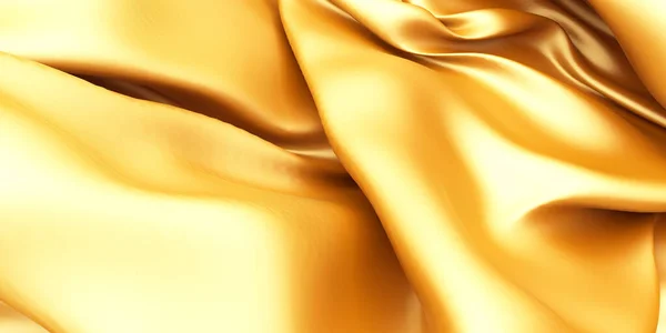 Golden Silk Elegant Background Texture Fabric Render Illustration — Stock Photo, Image