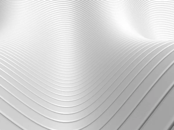 白い抽象的な液体波状の背景 3Dレンダリング図 — ストック写真