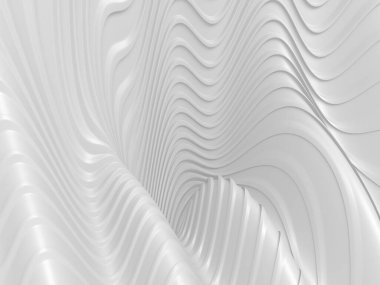 Beyaz soyut sıvı dalgalı arka plan. 3d resimleme