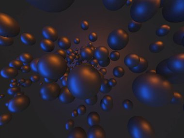 Renkli parlak küreler tasarım arka planı. 3d resimleme
