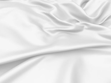 Beyaz kumaş dokusu arka planı. Lüks kumaş arka plan. 3d resimleme