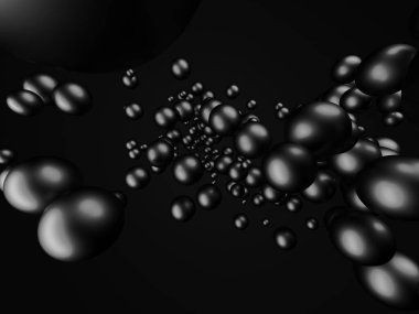 Gümüş parlak küreler arka plan tasarımı yapar. 3d resimleme