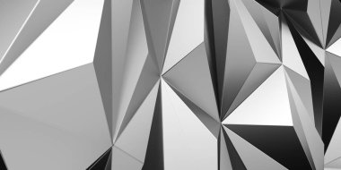 Krom Metalik Parlak Fütürist Arkaplan. 3d Hazırlama