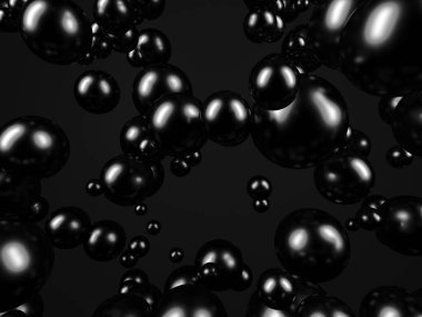 Gümüş parlak küreler arka plan tasarımı yapar. 3d resimleme