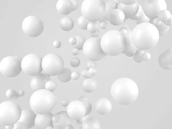 白いボールの装飾抽象的な背景 3Dレンダリング図 — ストック写真