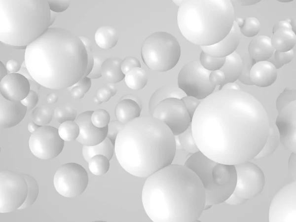 白色球装饰抽象的背景 3D渲染说明 — 图库照片