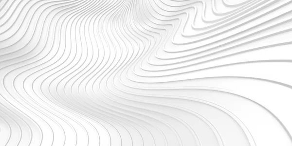 Fondo Ondulado Líquido Abstracto Blanco Ilustración Renderizado — Foto de Stock