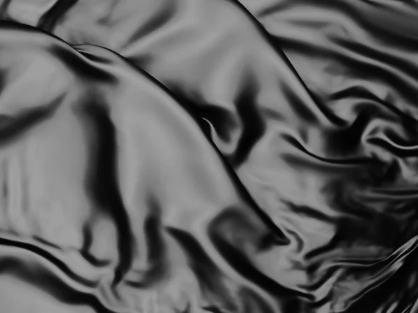 Fundo Abstrato Ondas Pano Luxo Tecido Enrugado Macio Ondulado Escuro — Fotografia de Stock
