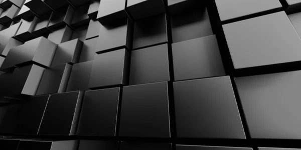 Abstract Dark Cubes Fundo Design Futurista Ilustração Renderização — Fotografia de Stock