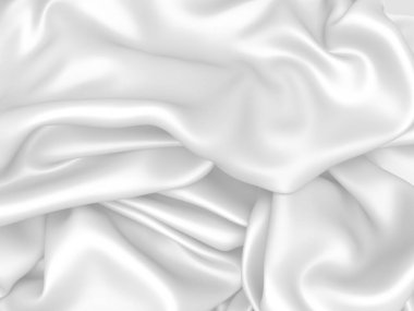 Beyaz kumaş dokusu arka planı. Lüks kumaş arka plan. 3d resimleme
