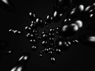 Gümüş parlak küreler arka plan tasarımı yapar. 3d resimleme