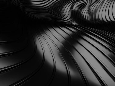 Metalik, soyut, dalgalı sıvı arka plan. 3d resimleme