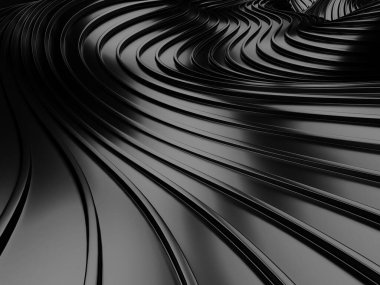 Metalik, soyut, dalgalı sıvı arka plan. 3d resimleme