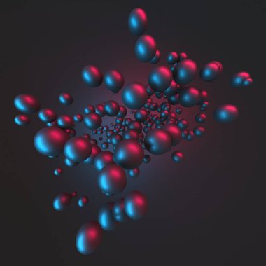 Renkli parlak küreler tasarım arka planı. 3d resimleme