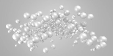 Beyaz toplar dekoratif soyut arka plan. 3d resimleme