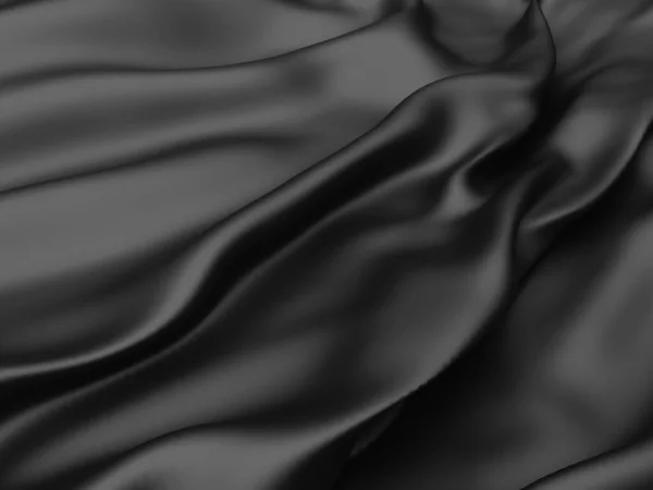 抽象的な背景豪華な布の波 濃い波状の柔らかいしわのある生地 3Dレンダリング図 — ストック写真