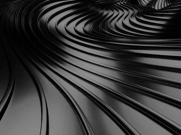 Metalik, soyut, dalgalı sıvı arka plan. 3d resimleme