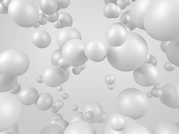 白いボールの装飾抽象的な背景 3Dレンダリング図 — ストック写真