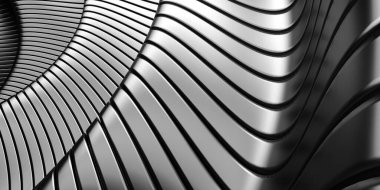 Metalik, soyut, dalgalı sıvı arka plan. 3d resimleme