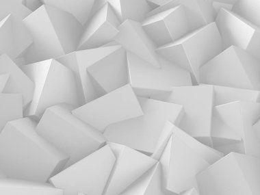 Beyaz küp yapısı. Soyut fütüristik geçmiş. 3d hazırlayıcı