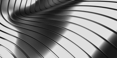 Metalik, soyut, dalgalı sıvı arka plan. 3d resimleme