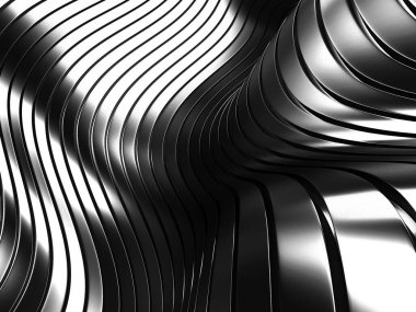 Metalik, soyut, dalgalı sıvı arka plan. 3d resimleme