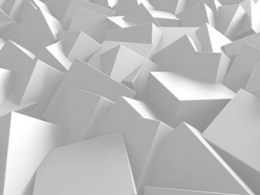 Beyaz küp yapısı. Soyut fütüristik geçmiş. 3d hazırlayıcı