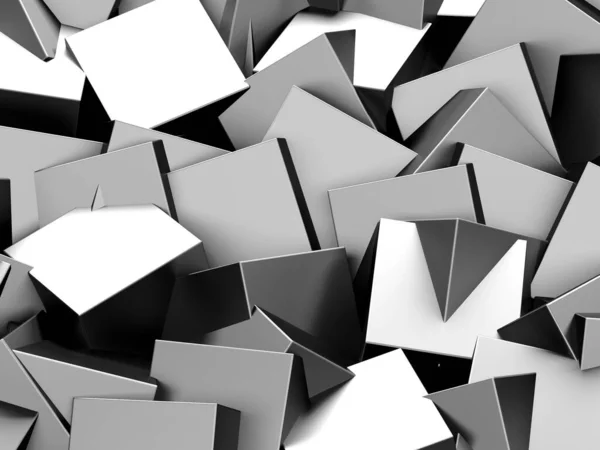 Dark Silver Cubes Abstract Metallic Background Modern Design Render — Stock Photo, Image