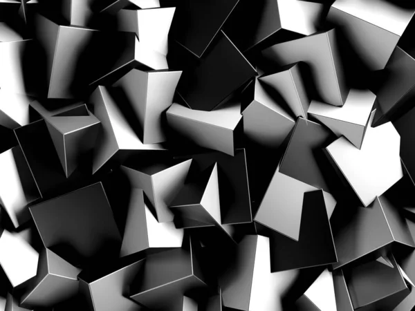Cubos Plata Oscura Fondo Metálico Abstracto Diseño Moderno Renderizar —  Fotos de Stock