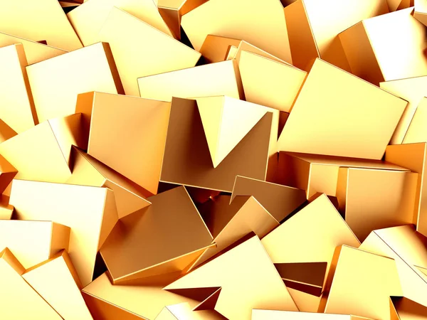 Luksusowe Złote Tło Złote Błyszczące Kostki Renderowanie — Zdjęcie stockowe