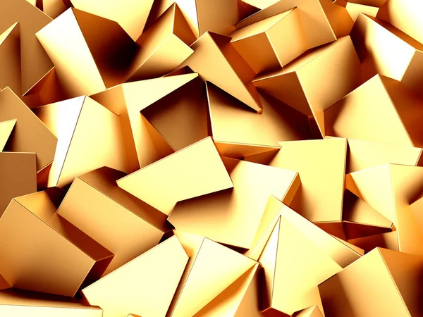 Luksusowe Złote Tło Złote Błyszczące Kostki Renderowanie — Zdjęcie stockowe