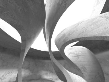 Soyut mimari iç plan. Boş beton oda. 3d hazırlayıcı