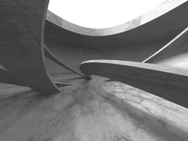 Soyut mimari arka plan. İçi boş beton döşeme. 3d hazırlayıcı